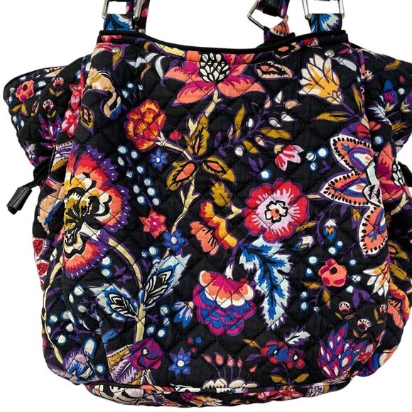 Vera Bradley Glenna Shoulder Bag Floral Medium Leather Details Multiple Pockets - Picture 7 of 12